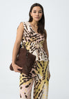 Tiffosi Animal Print A-Line Top, Pink Multi