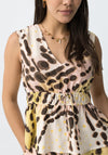 Tiffosi Animal Print A-Line Top, Pink Multi