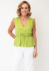 Tiffosi V-Neck Sleeveless Blouse, Green