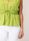 Tiffosi V-Neck Sleeveless Blouse, Green