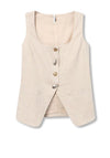 Tiffosi Sqaure Neck Waistcoat, Beige