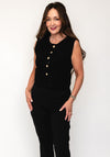 Tiffosi Hallow Stretch Knit Waistcoat, Black
