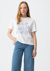 Tiffosi Graphic Print With Bead Detail T-Shirt, White