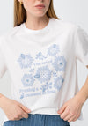 Tiffosi Graphic Print With Bead Detail T-Shirt, White