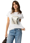 Tiffosi Abstract Foil Detail Short Sleeve T-Shirt, White