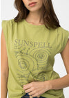 Tiffosi Sleeveless Bead Detail Top, Green