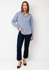 Tiffosi Button Up Striped Shirt, Blue and White