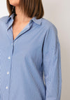 Tiffosi Button Up Striped Shirt, Blue and White