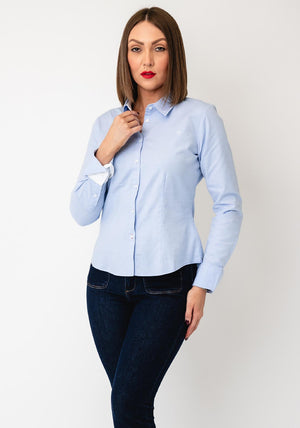 Tiffosi Button Up Cotton-blend Shirt, Blue