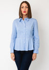 Tiffosi Pinstripe Cotton-blend Shirt, Blue