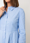 Tiffosi Pinstripe Cotton-blend Shirt, Blue