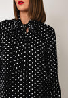 Tiffosi Polka Dot Button Up Blouse, Black and White