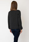 Tiffosi Polka Dot Button Up Blouse, Black and White