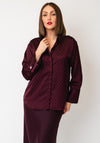 Tiffosi Pelota Jacquard Satin Blouse, Wine