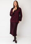 Tiffosi Pelota Jacquard Satin Blouse, Wine