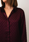 Tiffosi Pelota Jacquard Satin Blouse, Wine