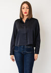 Tiffosi Button Up Relaxed Blouse, Navy