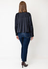 Tiffosi Button Up Relaxed Blouse, Navy