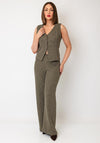 Tiffosi Button Up Sleeveless Vest, Green Multi