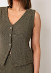 Tiffosi Button Up Sleeveless Vest, Green Multi