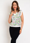 Serafina Collection One Size Floral Sequin Sweater Vest, White