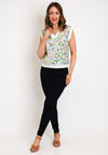 Serafina Collection One Size Floral Sequin Sweater Vest, White