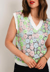 Serafina Collection One Size Floral Sequin Sweater Vest, White