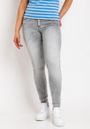 Tiffosi One Size Double Up Push in Skinny Jeans, Grey Wash