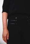 Tiffosi Bono Button Front Skinny Trousers, Black