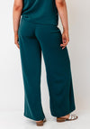 Tiffosi Button Embellished Wide Leg Trousers, Green