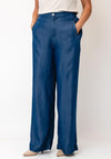 Tiffosi Lence Wide Leg Trousers, Medium Blue