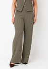Tiffosi Pull-On Wide Leg Trousers, Green Multi