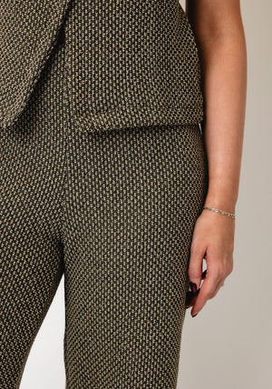 Tiffosi Pull-On Wide Leg Trousers, Green Multi