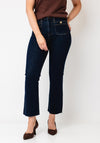 Tiffosi Cropped Flare Jeans, Dark Blue