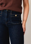Tiffosi Cropped Flare Jeans, Dark Blue
