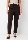 Tiffosi Raven Cropped Straight Leg Trousers, Brown