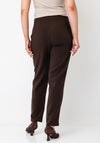 Tiffosi Raven Cropped Straight Leg Trousers, Brown