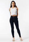 Tiffosi One Size High Rise Skinny Jeans, Dark Blue Denim