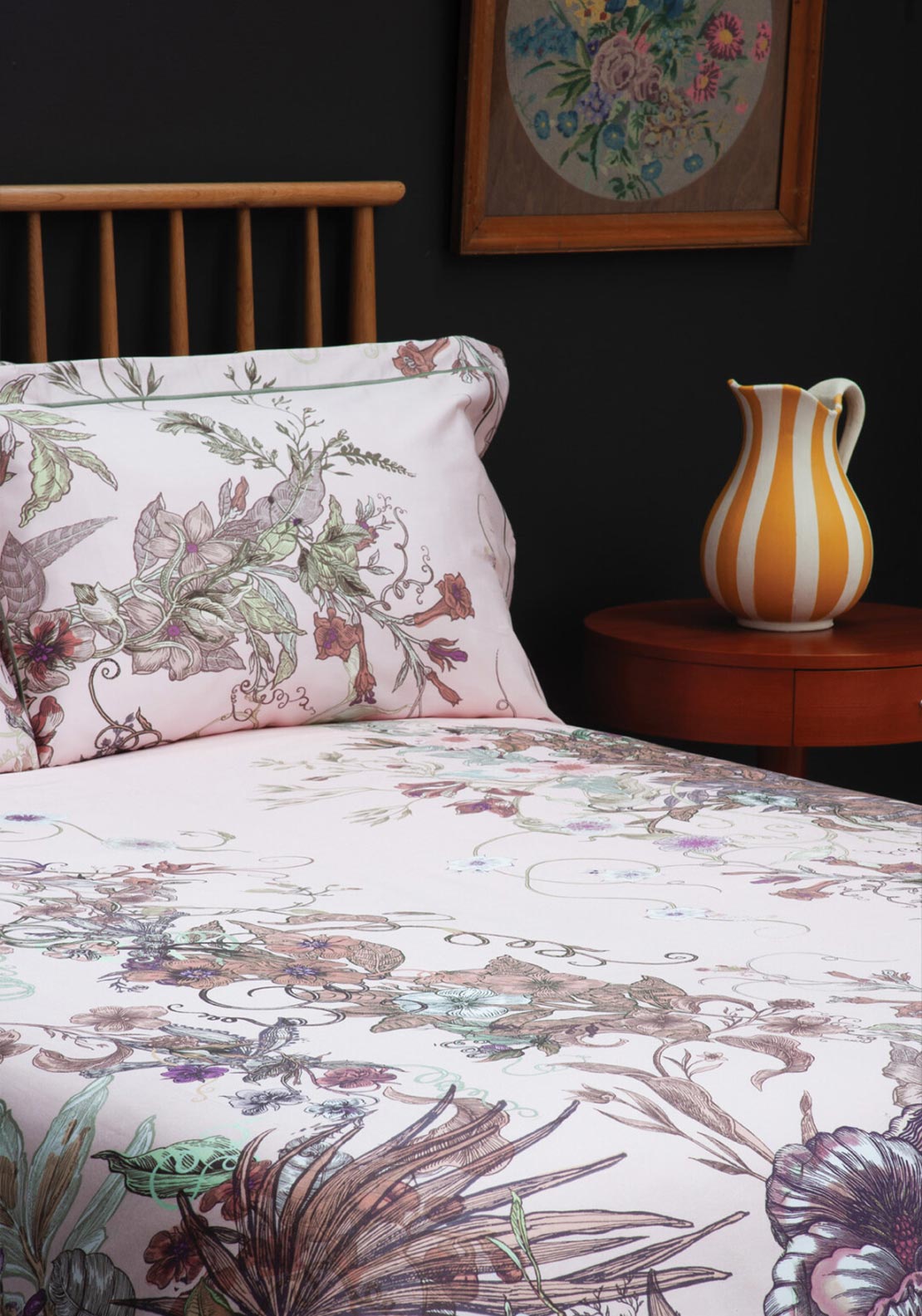 Timorous Beasties Opera Botanica Sateen Duvet Cover Set, Pink