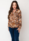 Tinta Monica Animal Blouse, Brown