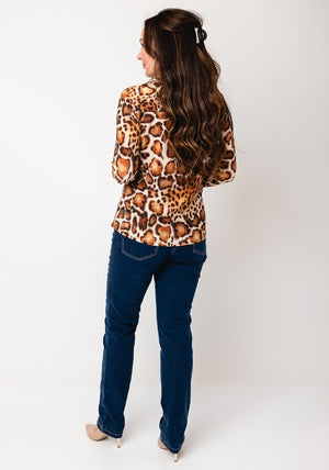 Tinta Monica Animal Blouse, Brown