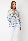 Tinta Sheer Cotton Graphic Print Shirt, Blue