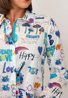 Tinta Sheer Cotton Graphic Print Shirt, Blue