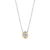 Ti Sento Round Zirconia Charm Necklace, Silver & Gold