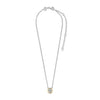 Ti Sento Round Zirconia Charm Necklace, Silver & Gold
