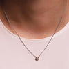 Ti Sento Round Zirconia Charm Necklace, Silver & Gold