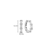 Ti Sento Baguette Zirconia Huggie Hoop Earrings, Silver