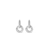 Ti Sento Zirconia Hoop Huggie Earrings, Silver