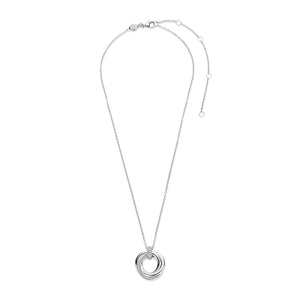 Ti Sento Zirconia Stone Trio Ring Necklace, Silver