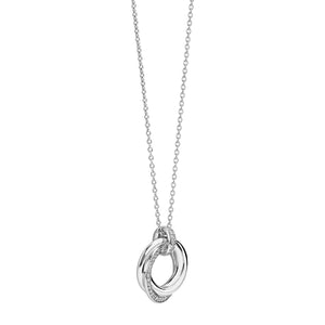 Ti Sento Zirconia Stone Trio Ring Necklace, Silver